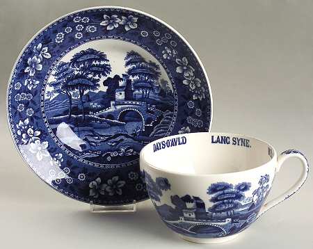 Tower Blue (No #, Older, Gadroon) Joke Cup & Saucer Set