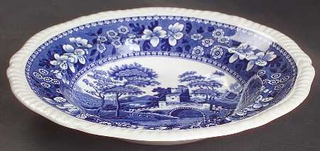 Tower Blue (No #, Older, Gadroon) Rim Soup Bowl