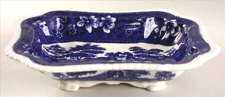 Tower Blue (No #, Older, Gadroon) 10" Rectangular Vegetable Bowl