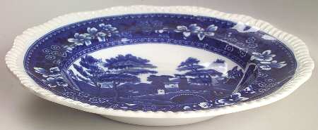 Tower Blue (No #, Older, Gadroon) Large Rim Soup Bowl