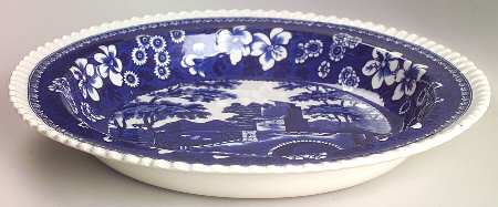 Tower Blue (No #, Older, Gadroon) 12" Shallow Round Bowl
