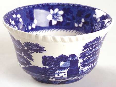 Tower Blue (No #, Older, Gadroon) Open Sugar Bowl