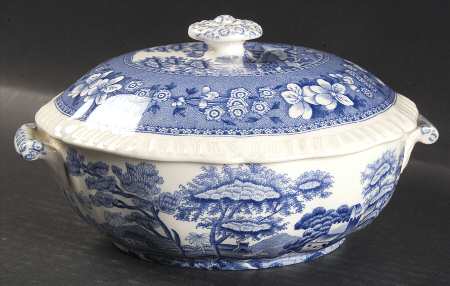 Tower Blue (No #, Older, Gadroon) Mini Round Covered Vegetable