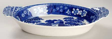 Tower Blue (No #, Older, Gadroon) 8" Augratin