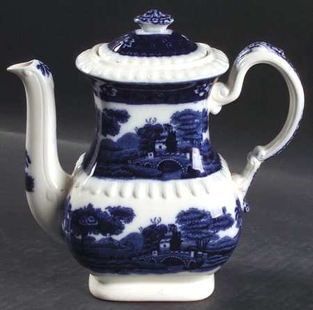 Tower Blue (No #, Older, Gadroon) Mini Coffee Pot & Lid