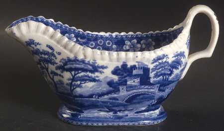 Tower Blue (No #, Older, Gadroon) Gravy Boat