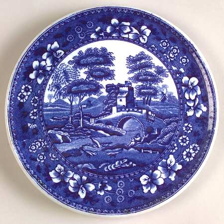 Tower Blue (No #, Older, Gadroon) Tea Tile