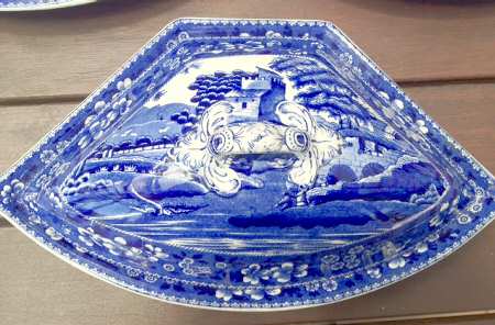 Tower Blue (No #, Older, Gadroon) Canterbury Set, Covered Side Dish