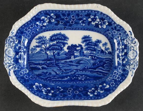 Tower Blue (No #, Older, Gadroon) Underplate for Sauce Boat