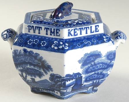 Tower Blue (No #, Older, Gadroon) Sugar Bowl & Lid