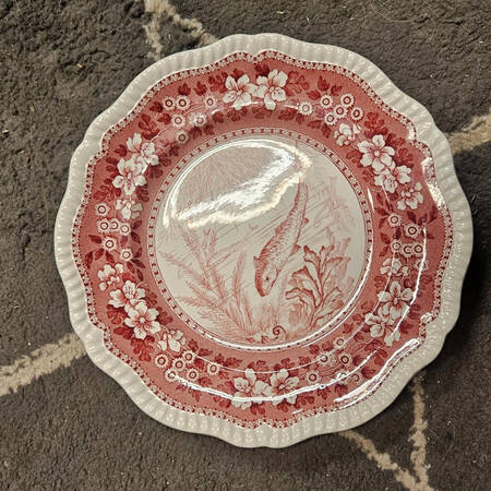 Tower Pink (Fish Center) Large Rim Soup Bowl