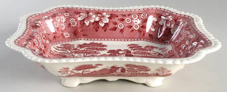 Tower Pink (Newer Backstamp) 11" Rectangular Vegetable Bowl
