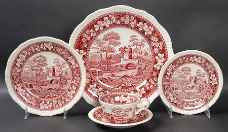 Tower Pink (Newer Backstamp) 40 Piece Estate Set