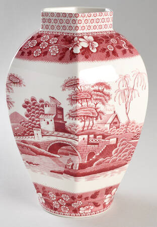 Tower Pink (Newer Backstamp) Medium Hexagonal Ginger Jar No Lid