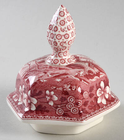Tower Pink (Newer Backstamp) Lid for Medium Hexagonal Giner Jar