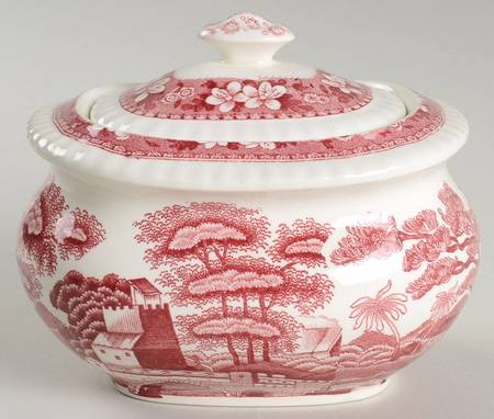 Tower Pink (Newer Backstamp) Sugar Bowl & Lid