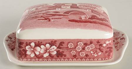 Tower Pink (Newer Backstamp) Square Covered Butter