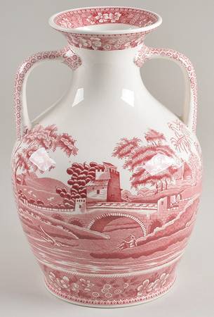Tower Pink (Newer Backstamp) 11" Handled Vase