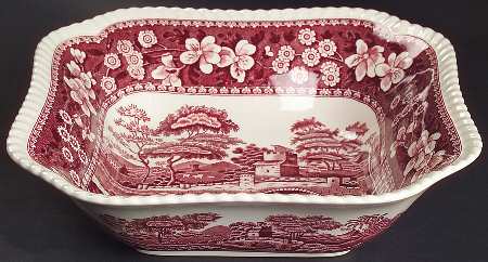 Tower Pink (Newer Backstamp) 9" Square Salad Serving Bowl