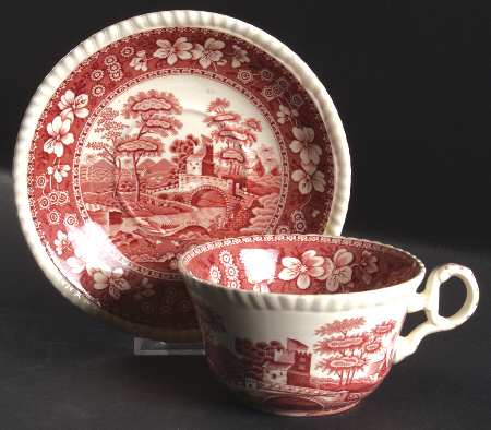 Tower Pink (Newer Backstamp) Oversized Cup & Saucer Set