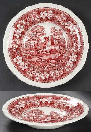 Tower Pink (Newer Backstamp) Rim Soup Bowl