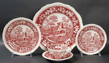 Tower Pink (Newer Backstamp) 5 Piece Place Setting