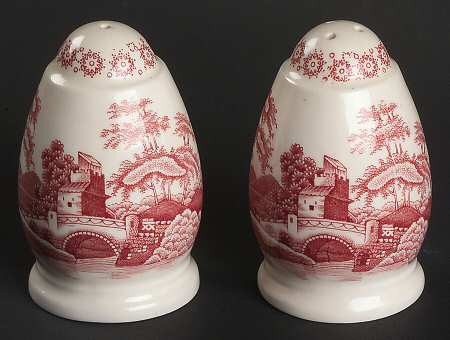 Tower Pink (Newer Backstamp) Salt & Pepper Set