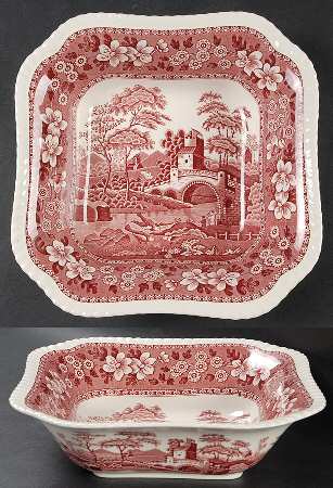 Tower Pink (Newer Backstamp) 8" Square Vegetable Bowl