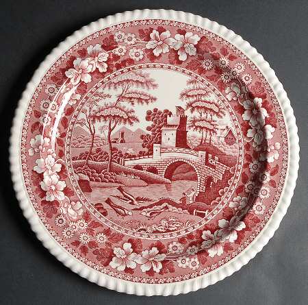 Tower Pink (Newer Backstamp) 12" Chop Plate (Round Platter)