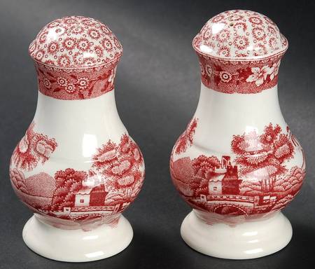 Tower Pink (Older Backstamp) Salt & Pepper Set by Spode