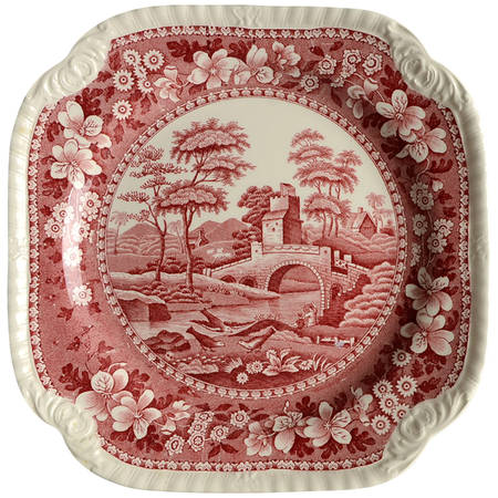 Tower Pink (Older Backstamp) Square Luncheon Plate