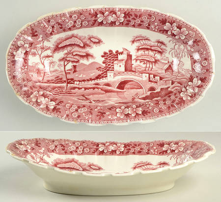 Tower Pink (Older Backstamp) 11" Oval Bowl