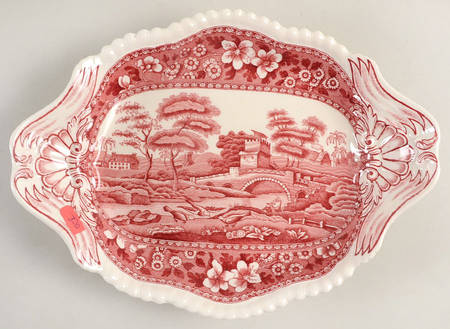 Tower Pink (Older Backstamp) Oval Gadroon Tray
