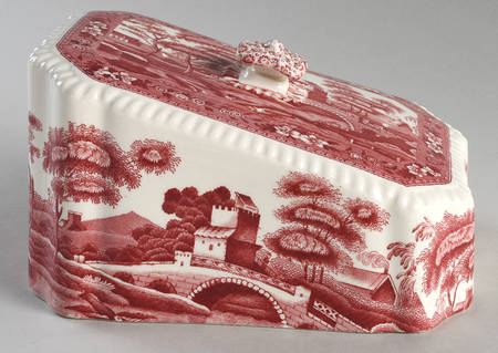 Tower Pink (Older Backstamp) Cheese Dish Lid, Lid Only (Wedge)