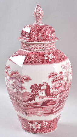 Tower Pink (Older Backstamp) Large Hexagonal Ginger Jar & Lid