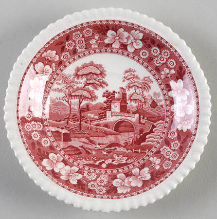 Tower Pink (Older Backstamp) Saucer for Flat Cup