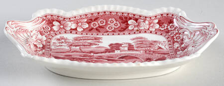 Tower Pink (Older Backstamp) 7" Shallow Oval Bowl