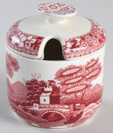 Tower Pink (Older Backstamp) Mustard Jar & Lid by Spode