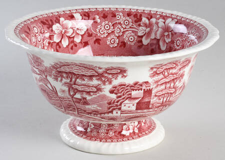 Tower Pink (Older Backstamp) 7" Footed Bowl