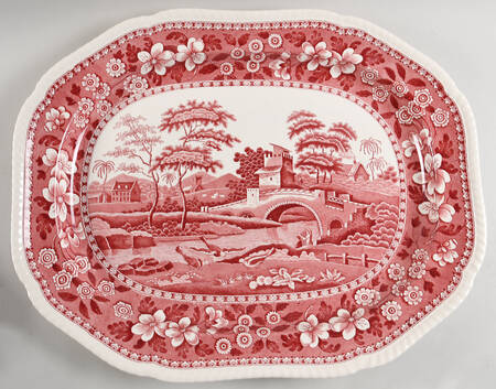 Tower Pink (Older Backstamp) 21" Oval Serving Platter