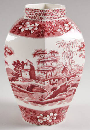 Tower Pink (Older Backstamp) Medium Hexagonal Ginger Jar No Lid