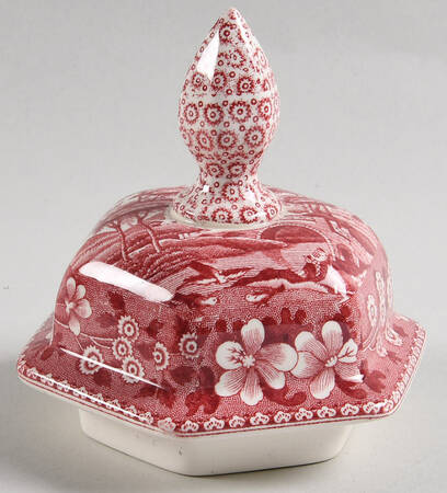 Tower Pink (Older Backstamp) Lid for Medium Hexagonal Giner Jar