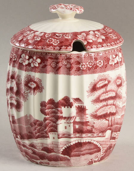 Tower Pink (Older Backstamp) Honey Pot & Lid by Spode