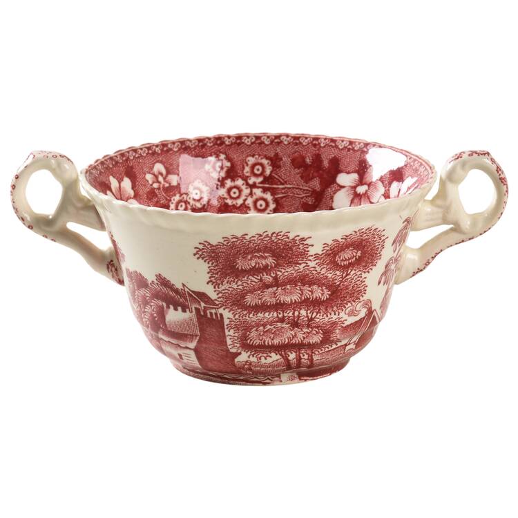 Tower Pink (Older Backstamp) Flat Bouillon Cup by Spode