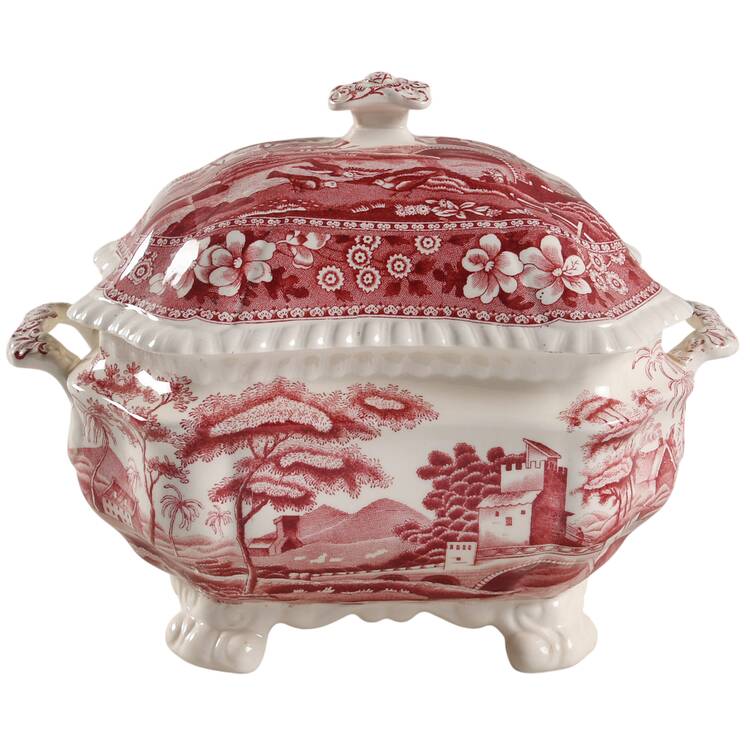 Tower Pink (Older Backstamp) Small Tureen & Lid