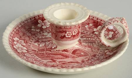 Tower Pink (Older Backstamp) Handled Candleholder by Spode