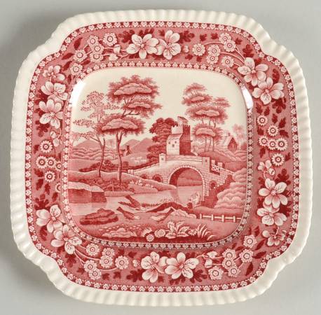 Tower Pink (Older Backstamp) Square Salad Plate