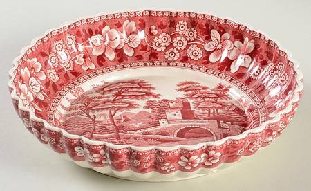 Tower Pink (Older Backstamp) 8" Round Fluted Bowl by Spode