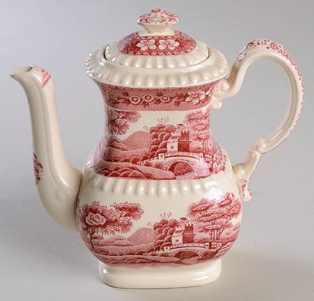Tower Pink (Older Backstamp) Individual Coffee Pot & Lid