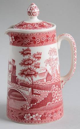Tower Pink (Older Backstamp) Small Hot Water Jug & Lid by Spode
